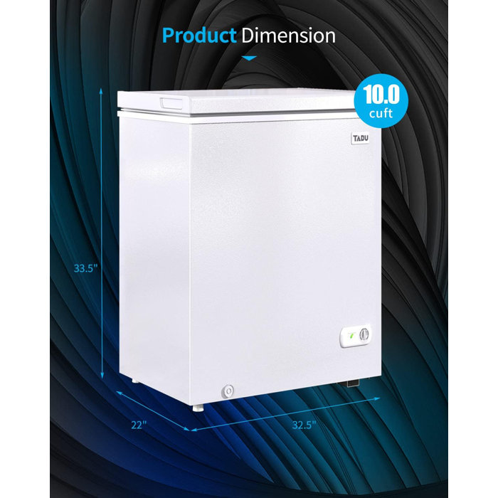 TABU 10 Cubic Feet Chest Freezer with Adjustable Temperature Controls